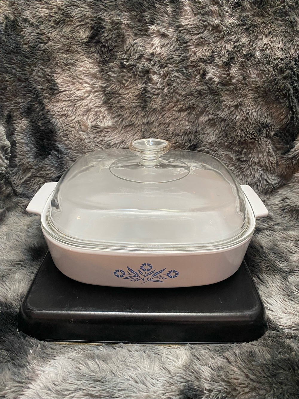 CorningWare Blue Floral White Covered Casserole Dish A-10-B 2.5 letters 5 -23